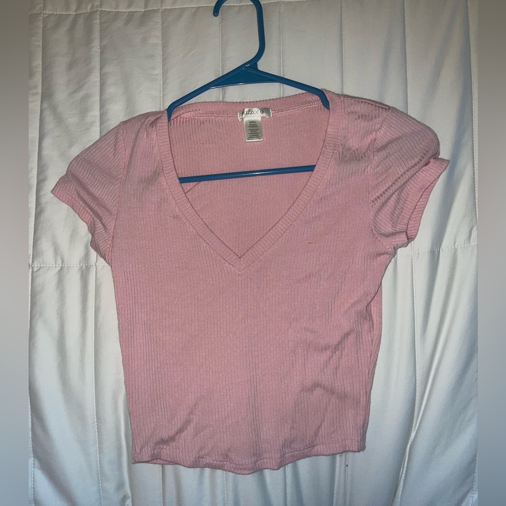 Bozzolo Pink V-Neck Top Size Small